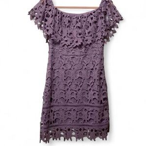 Elegant Purple Lace Dress